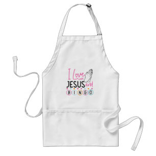 Tablier Joueur de Bingo Jésus Foi Chrétien J'aime Jésus Un