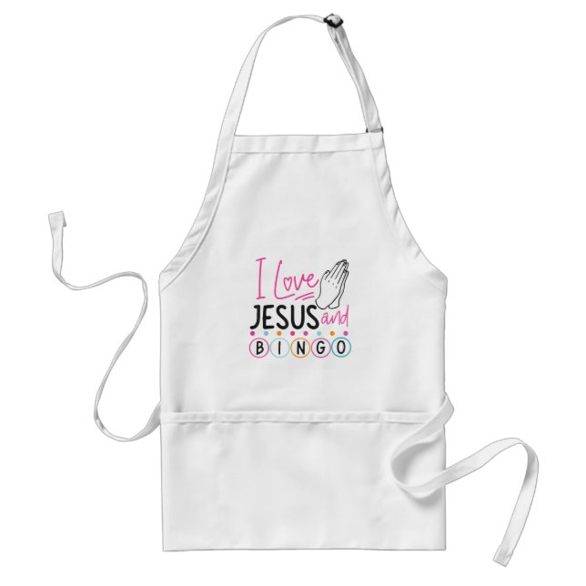 Tablier Joueur de Bingo Jésus Foi Chrétien J'aime Jésus Un (Devant)