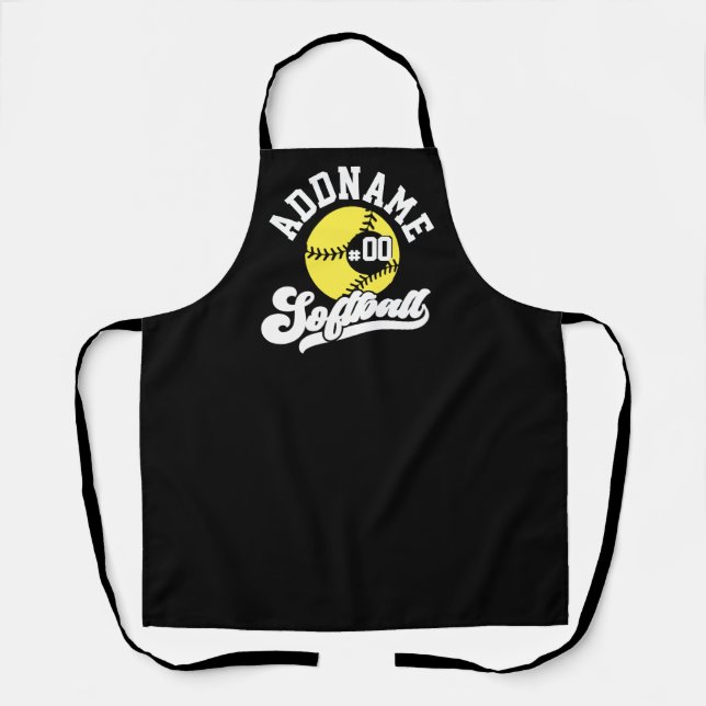 Tablier Joueur de softball personnalisé AJOUTER LE NOM Équ (Recto)
