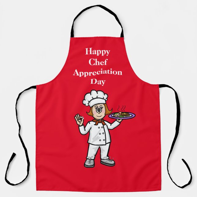 Tablier Jour d'appréciation du chef cuisinier féminin (Recto)