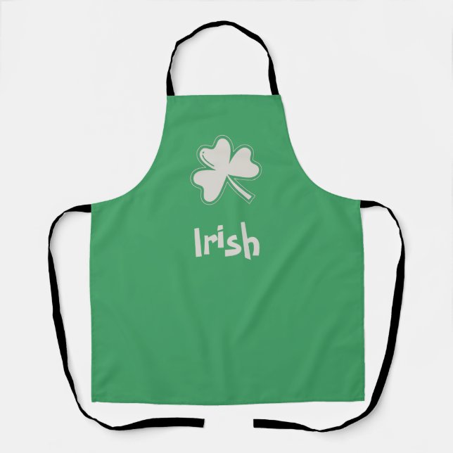 Tablier Jour de la Saint Patrick irlandais heureux shamroc (Recto)