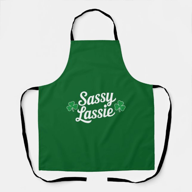 Tablier Jour de la Saint Patrick Sassy Lassie Funny Irish (Recto)