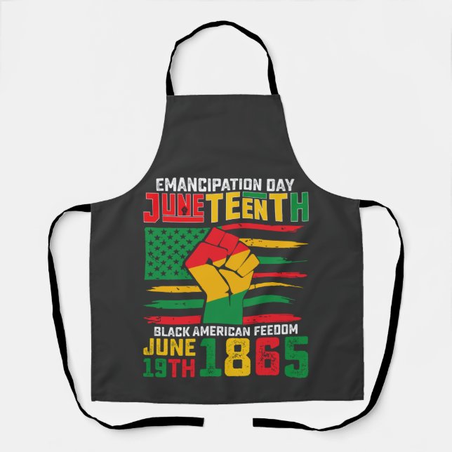 Tablier Jour de l'Émancipation du 11 juin Liberté noire-am (Recto)