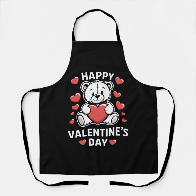 Tablier Jour de l'ours Heureuse Sainte-Valentin (Recto)