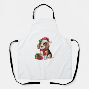 Tablier Jour de Noël Décor Père Noël Chien Beagle Noël