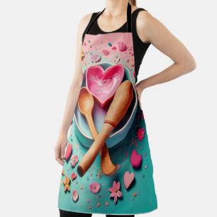 Tablier Jour des Mères - Baking with Love - Coeur mignon