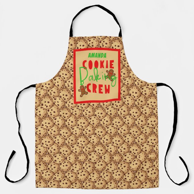 Tablier Jour férié Cookie Baking Crew Personnaliser le nom (Recto)