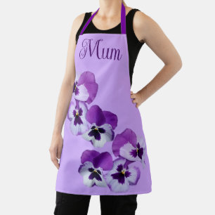 Tablier Joyeuse fête des Mères jolie vitrines violettes fl