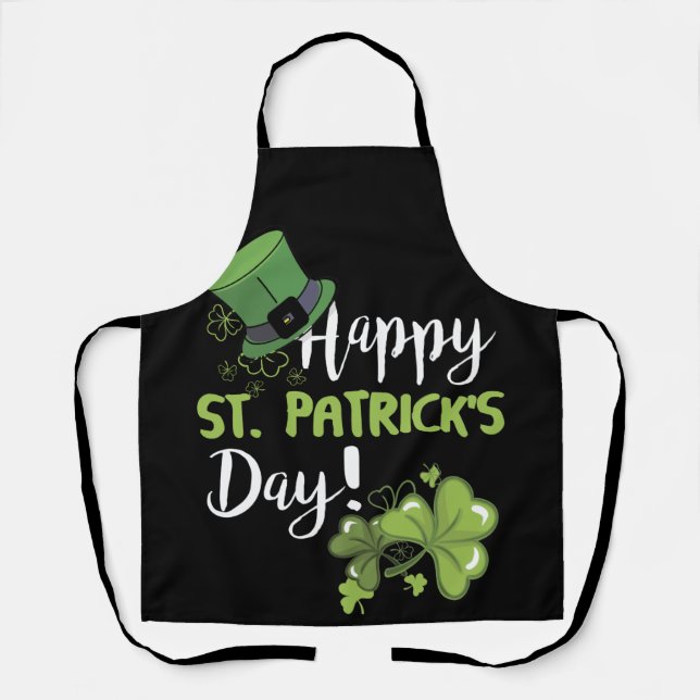 Tablier Joyeuse Saint Patrick's Day Beaucoup de Shamrock v (Recto)