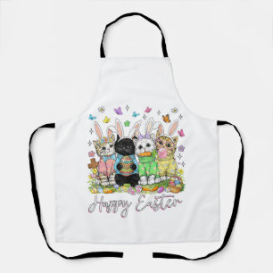 Tablier Joyeuses Pâques Adorateur de Chat Mignon Lapin de 