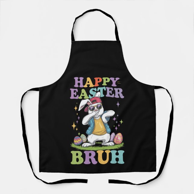 Tablier Joyeuses Pâques Frangin Lapin de Pâques Drôle qui  (Recto)