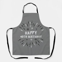 Joyeux 40e anniversaire Feu d'artifice gris noir b