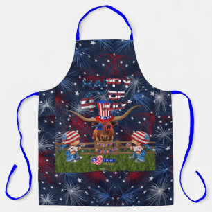 Tablier Joyeux 4 juillet Texas LongHorn Style!