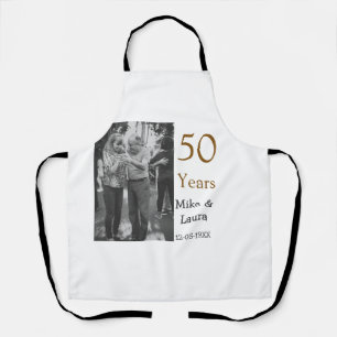 Tablier Joyeux 50e anniversaire nom couple date mariage