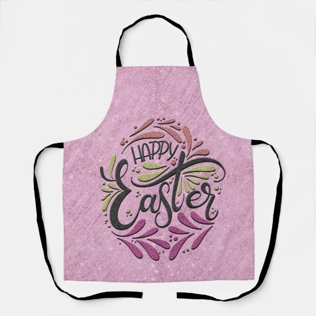Tablier Joyeux Aire de cuisson des oeufs de Pâques Lilac (Recto)