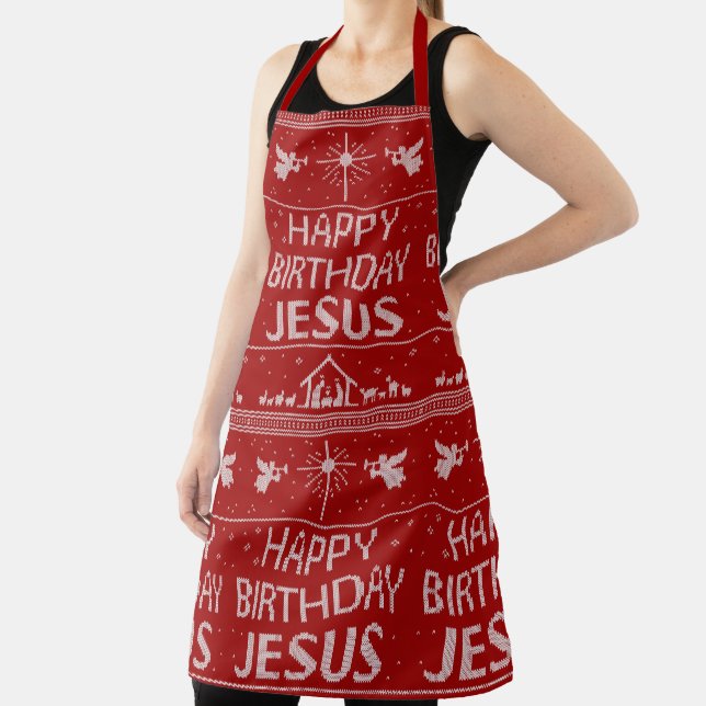 Tablier Joyeux Anniversaire Jésus Sweater Christian (Insitu)