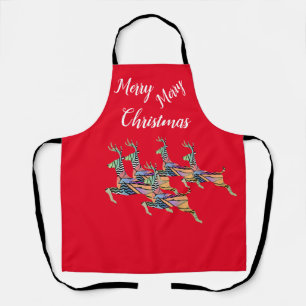 Tablier Joyeux Cerf bondissant de Noël