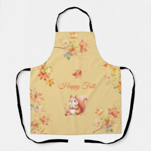 Tablier Joyeux écureuil d'automne en Feuille