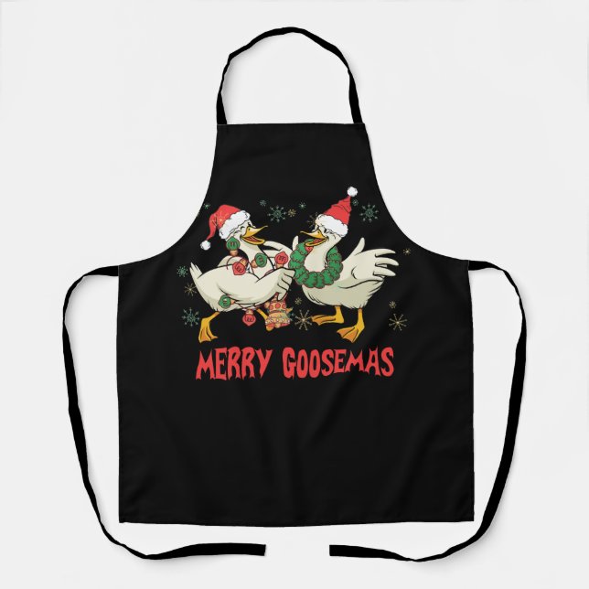 Tablier Joyeux Goosemas Drôle canard de Noël Silly Goose M (Recto)