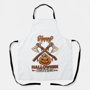 Tablier Joyeux Halloween Chasse Haches Croisées Citrouille