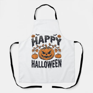 Tablier Joyeux Halloween Citrouille Design de Gravure Vint