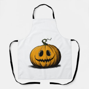 Tablier Joyeux Halloween Jack O'Lantern Adulte Naturel