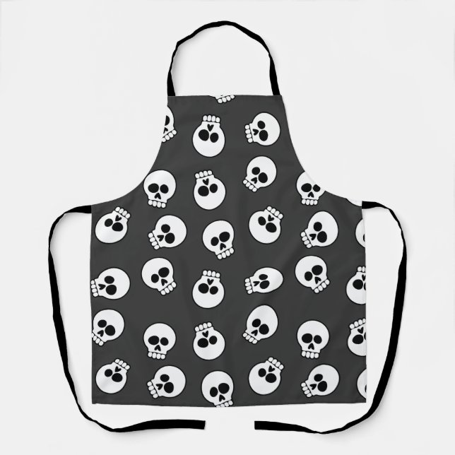 Tablier Joyeux Halloween mignon Motif crâne (Recto)