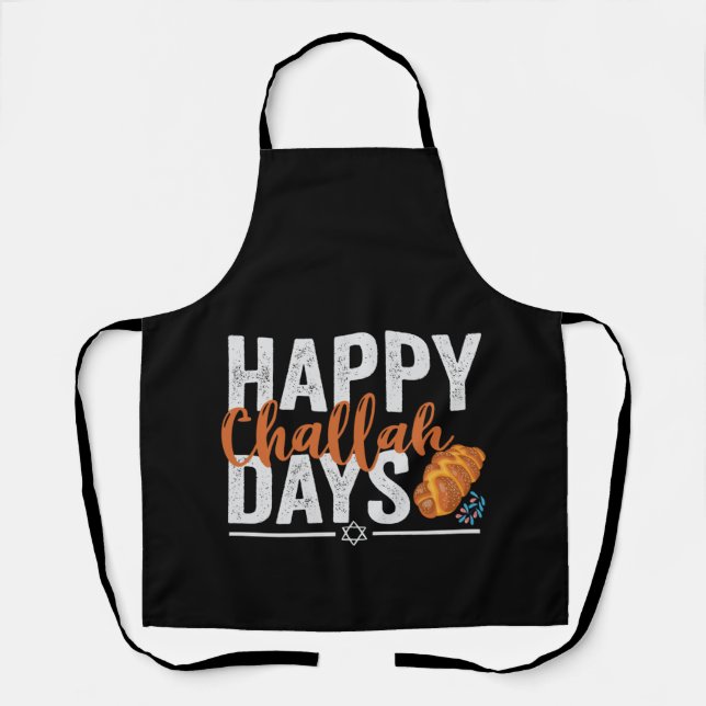 Tablier Joyeux Jours de Challah Drôle cadeau de vacances H (Recto)