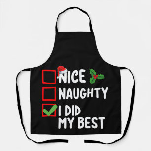 Tablier Joyeux Mauvais J'ai fait ma meilleure liste de Noë
