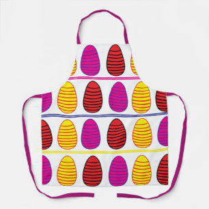 Tablier Joyeux Motif des oeufs de Pâques colorés