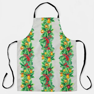 Tablier Joyeux motif sans couture de Noël avec guirlandes.