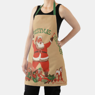 Tablier Joyeux Noël à tous ! Père Noël vintage