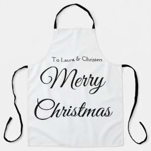 Tablier Joyeux Noël ajoutez nom texte cadeau personnalisé