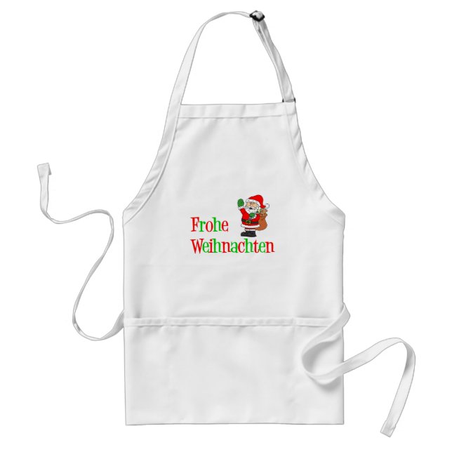 Tablier Joyeux Noël allemand Père Noël de Noël (Devant)