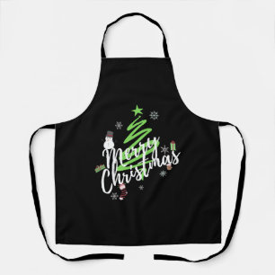 Tablier Joyeux Noël, Arbre de Noël, Snowman de Noël