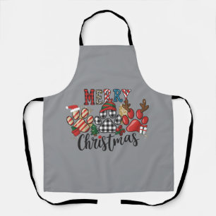 Tablier Joyeux Noël Chiens Maman des Chiens Pattes 