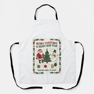 Tablier Joyeux Noël et Bonne Année