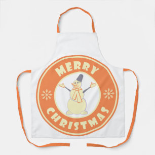 Tablier Joyeux Noël heureux bonhomme de neige célèbre styl