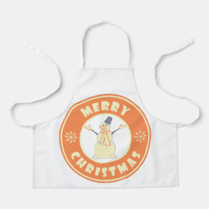 Tablier Joyeux Noël heureux bonhomme de neige célèbre styl