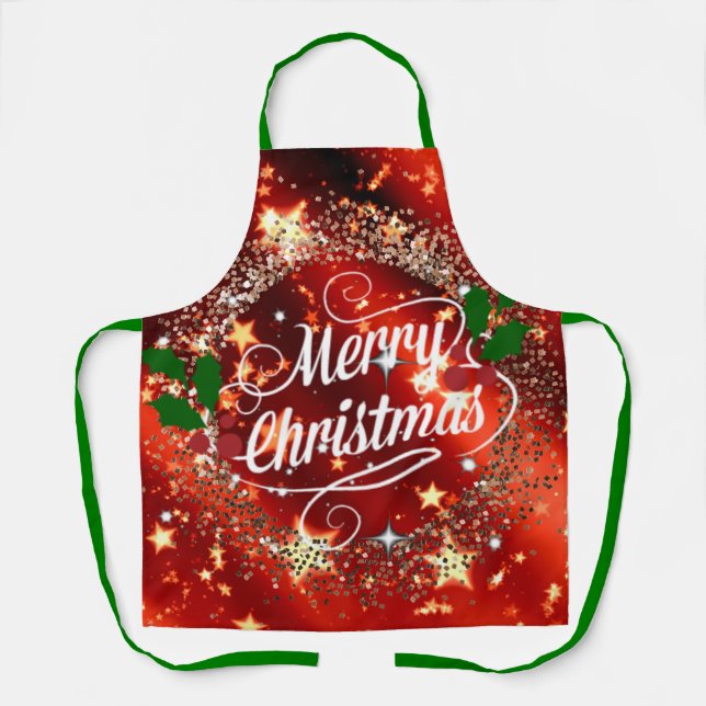 Tablier Joyeux Noël pétillant et brillant (Recto)