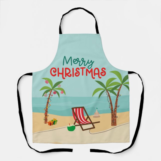 Tablier Joyeux Noël Plage  (Recto)