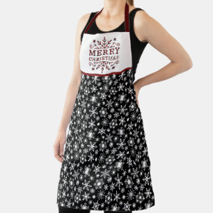 Tablier Joyeux Noël plaid flocon Apron