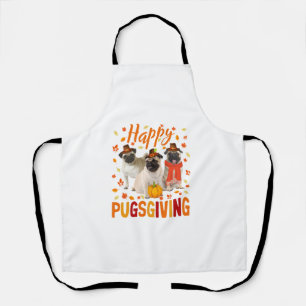 Tablier Joyeux Pugsgiving mignon Thanksgiving Carlin Chien