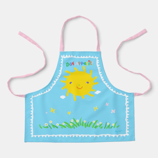 Tablier Joyeux rayon soleil pour enfant (Recto)