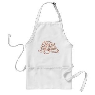 Tablier Joyeux script de Noël en cuivre