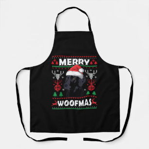 Tablier Joyeux Woofmas Black Lab Noël Amoureux des chiens 
