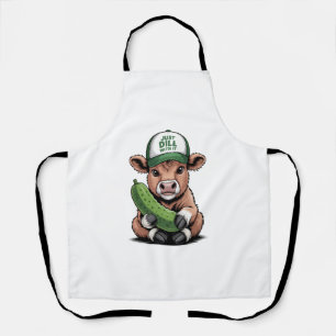 Tablier Juste Dill avec Cow PNG, Pickle Drôle