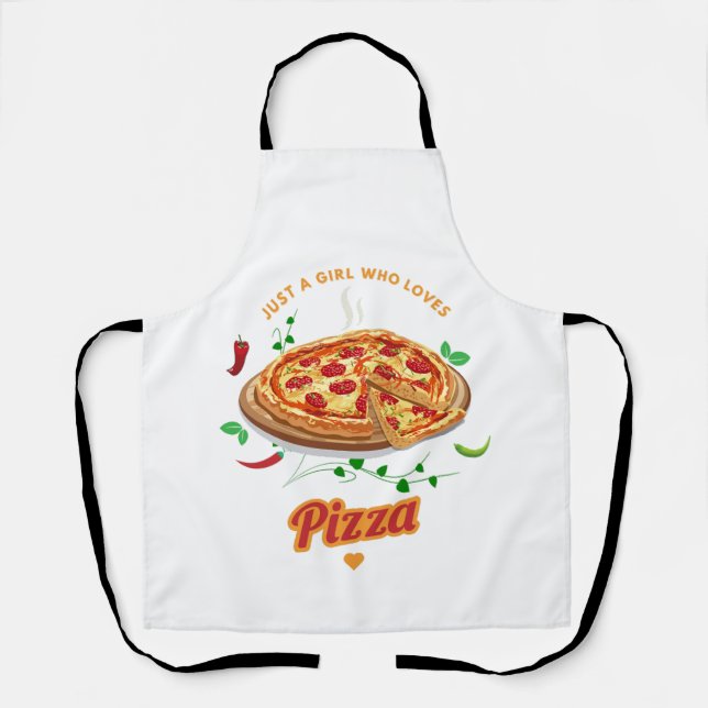 Tablier Juste une fille qui aime la pizza - drôle (Recto)