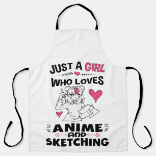 Tablier Juste une fille qui aime l'Anime et l'Esquisse