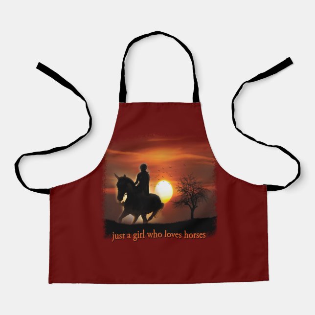 Tablier juste une fille qui aime les chevaux (Recto)